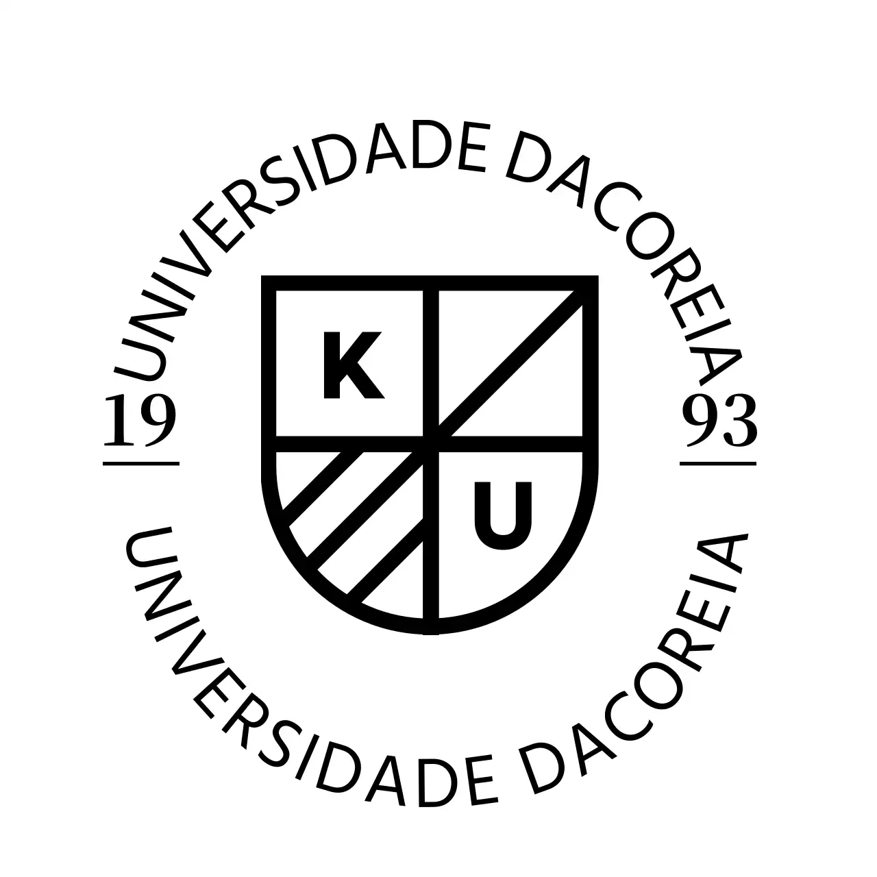 Logótipo clássico da universidade a preto e branco