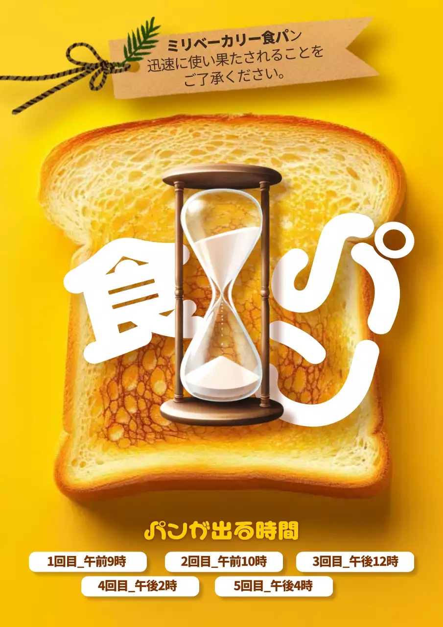 黄色 ポップ パン ポスター