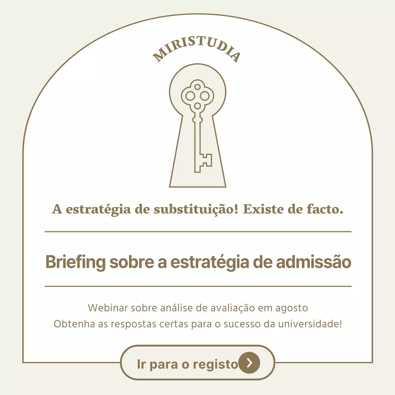 Promover um briefing de estratégia universitária bege e simples