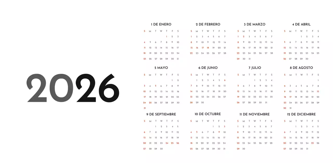 Un sencillo calendario corporativo en gris