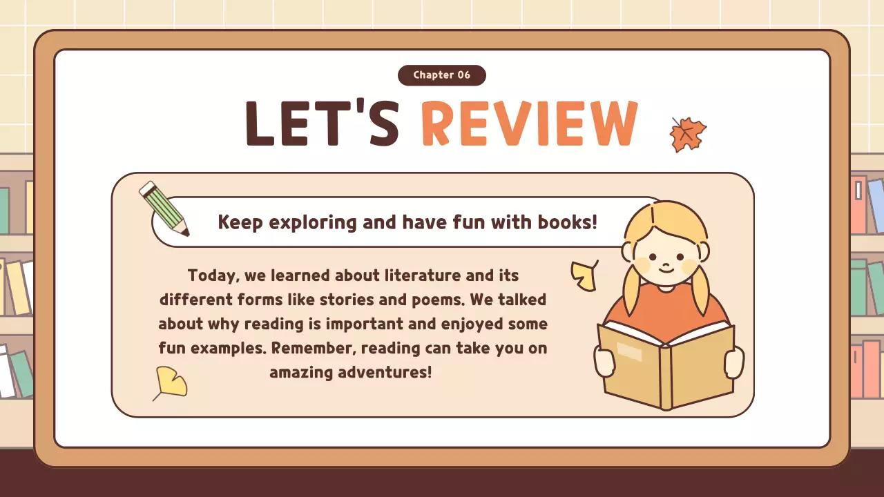 Orange Simple Literature Course Presentation