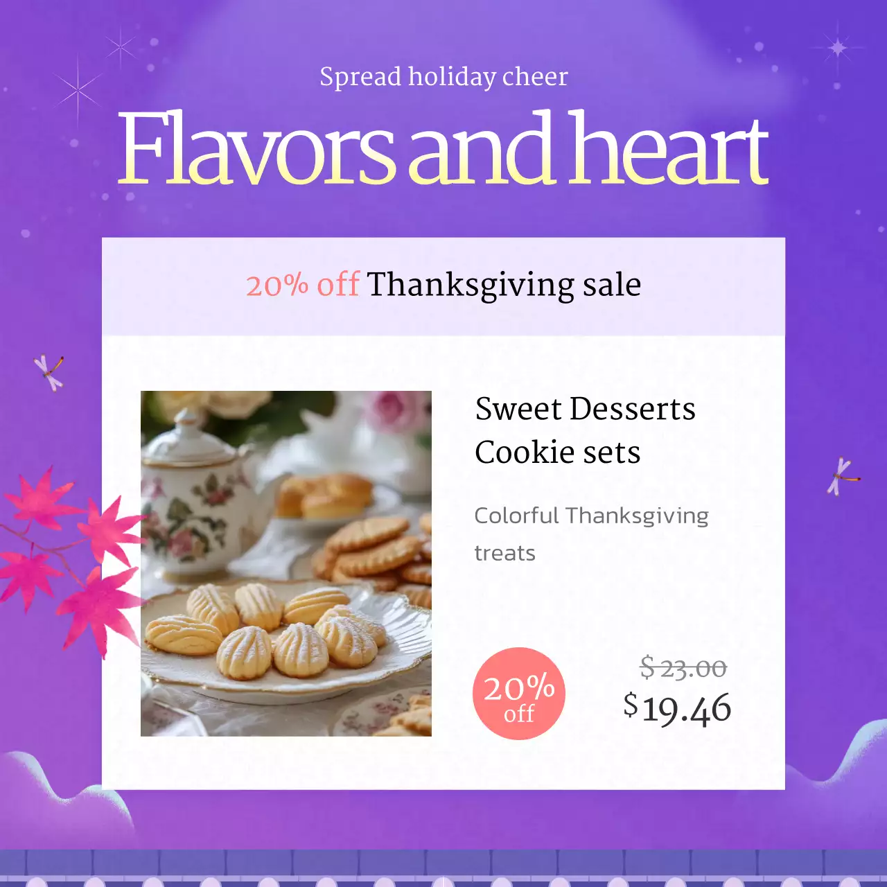 Purple Festive Gift Promotion Instagram Carousel