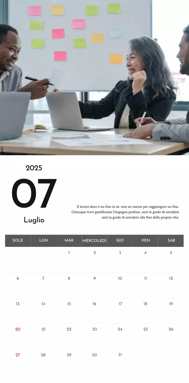 Un semplice calendario aziendale in grigio