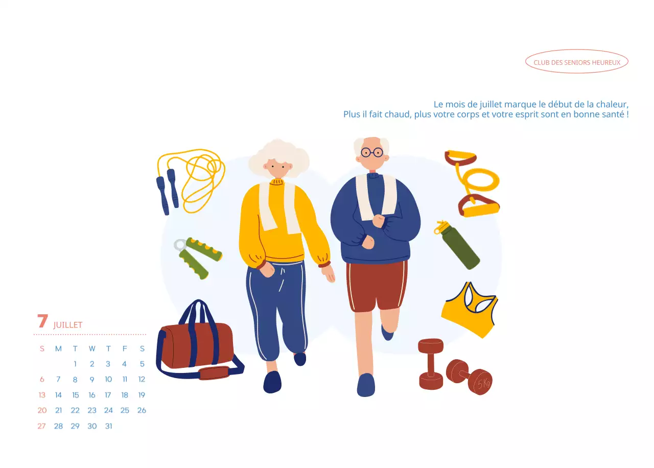 Calendrier d'entreprise avec de jolies illustrations