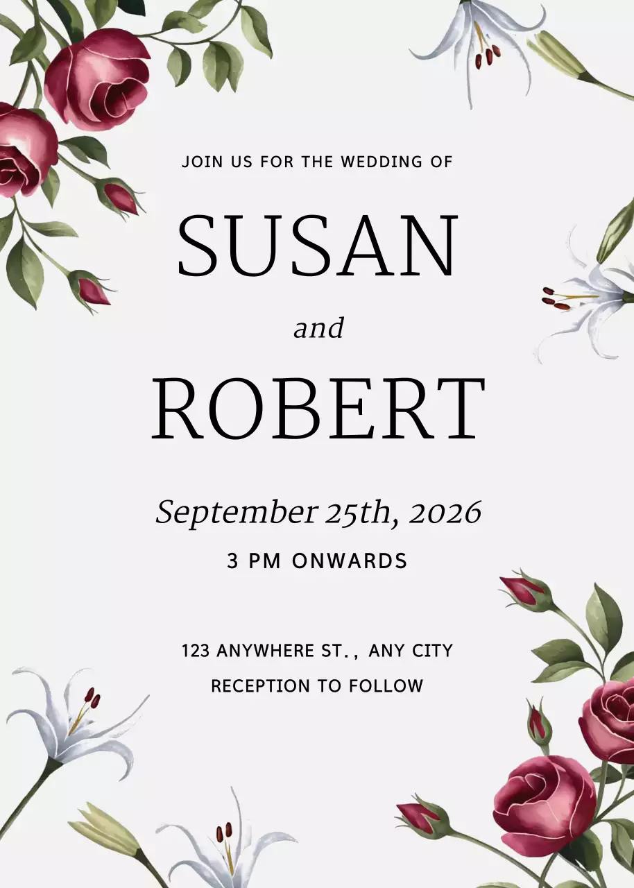 Undangan Pernikahan Elegan Berwarna Putih