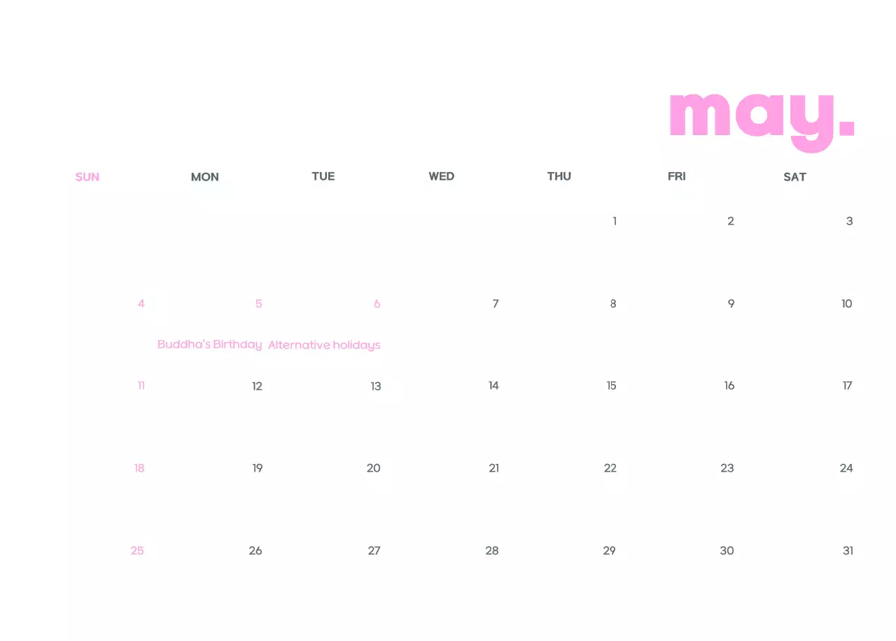 Business calendar with cute illustrations