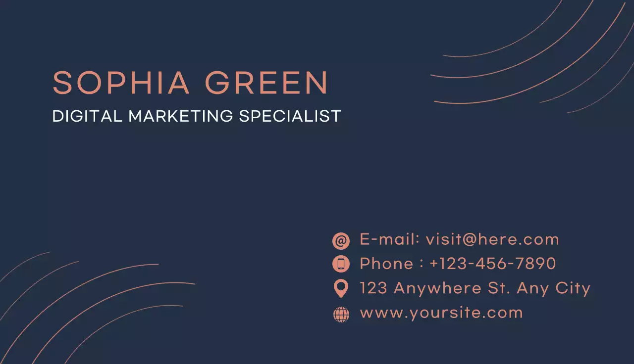 Navy Minimal Business Card