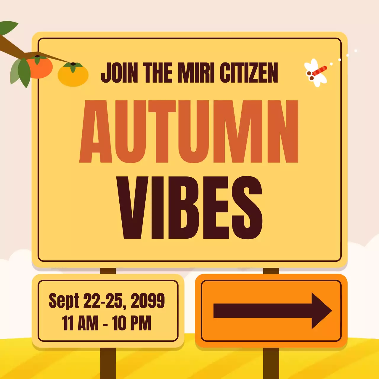 Orange Traditional Autumn Event Instagram Carousel