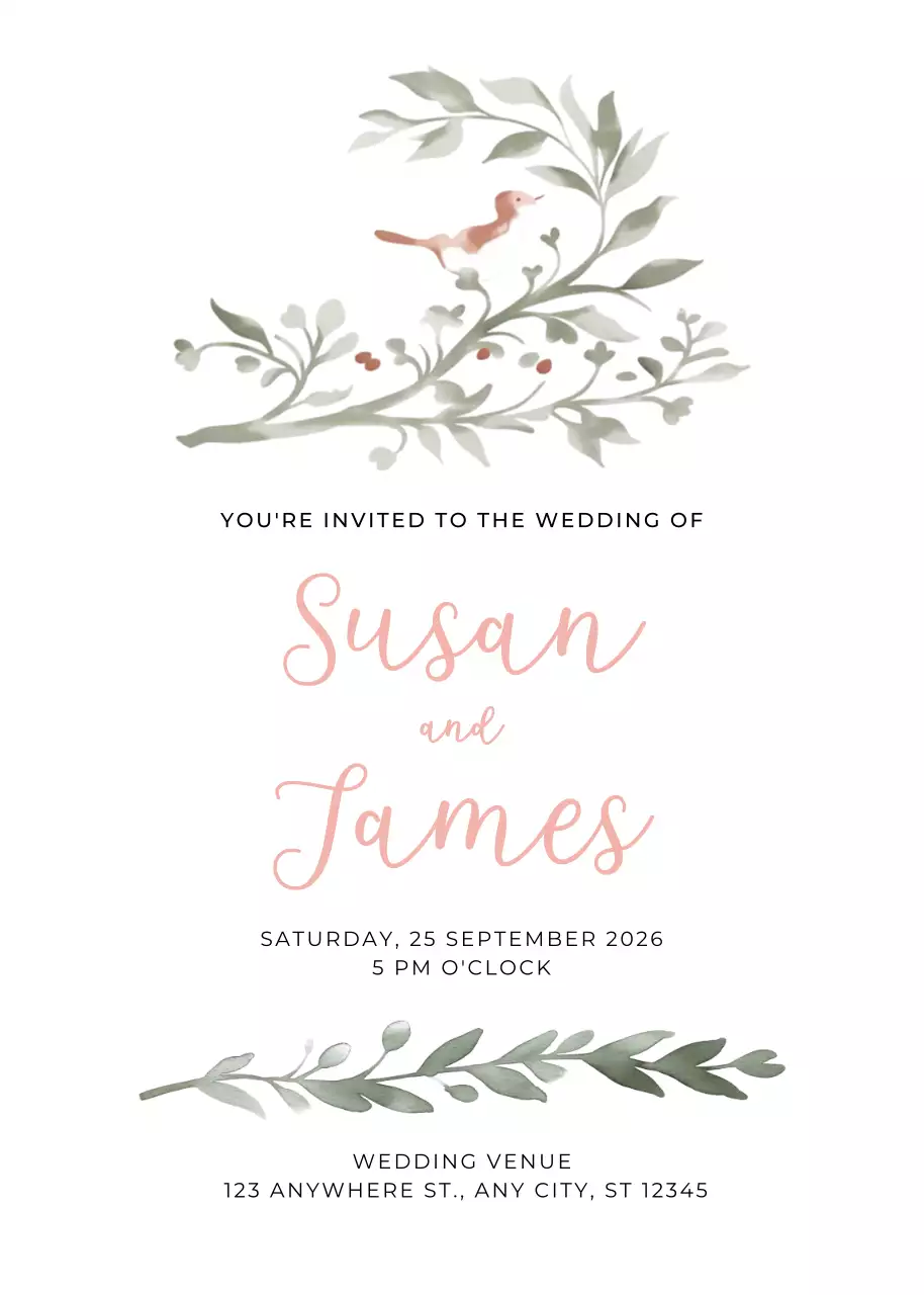 white elegant wedding invitation