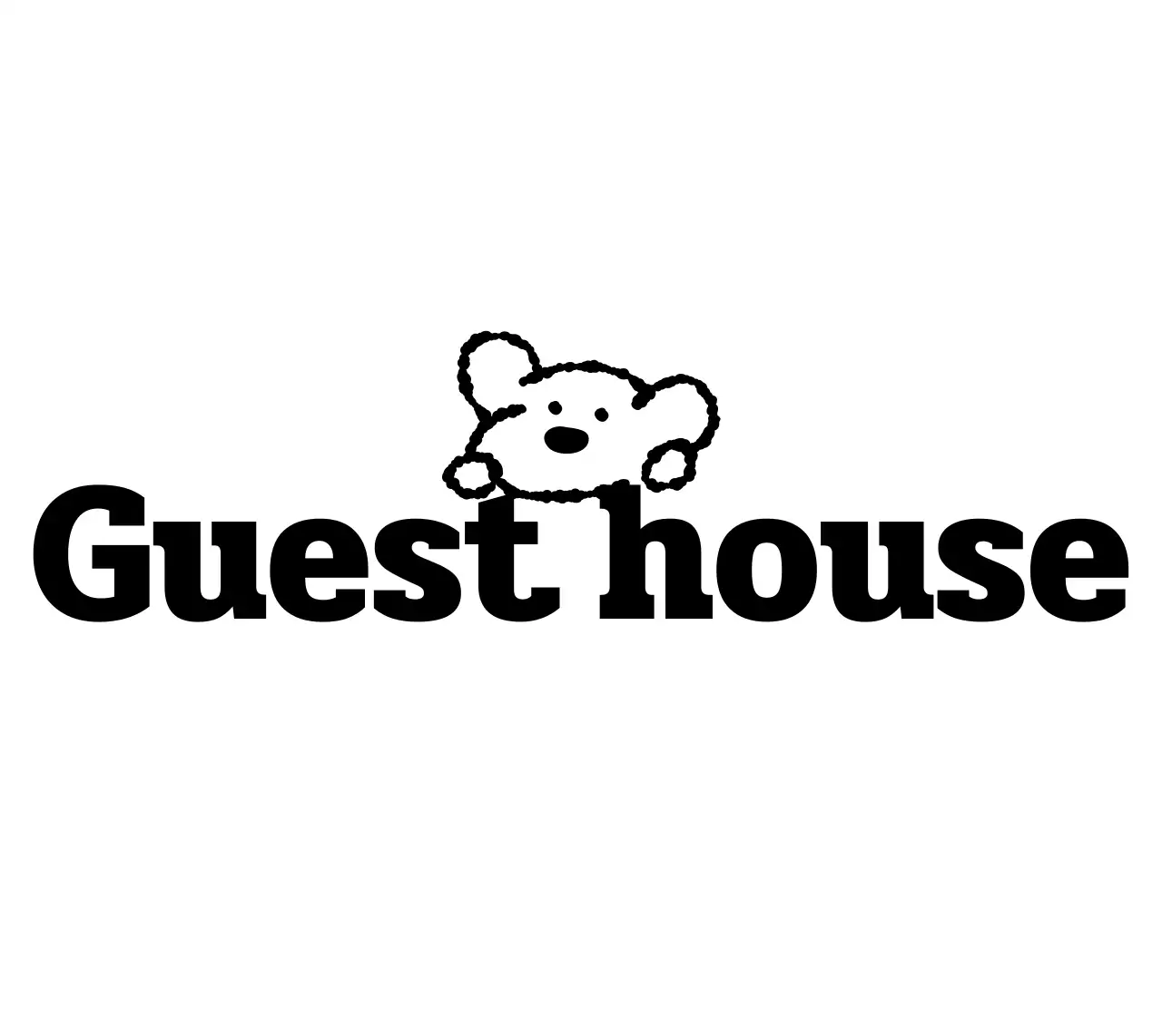검정 아기자기한 게스트하우스 로고