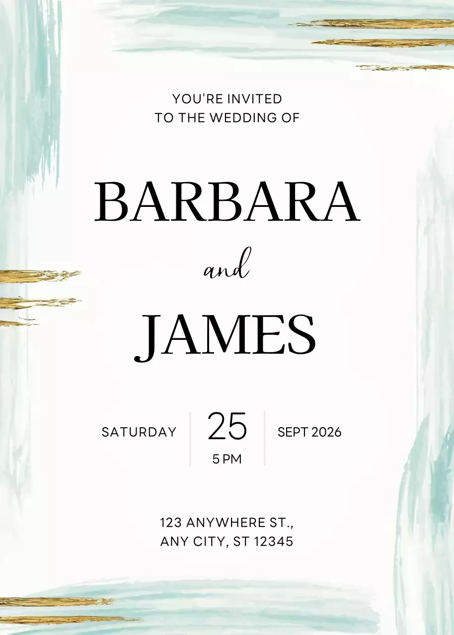 Thiệp cưới tối giản Mint