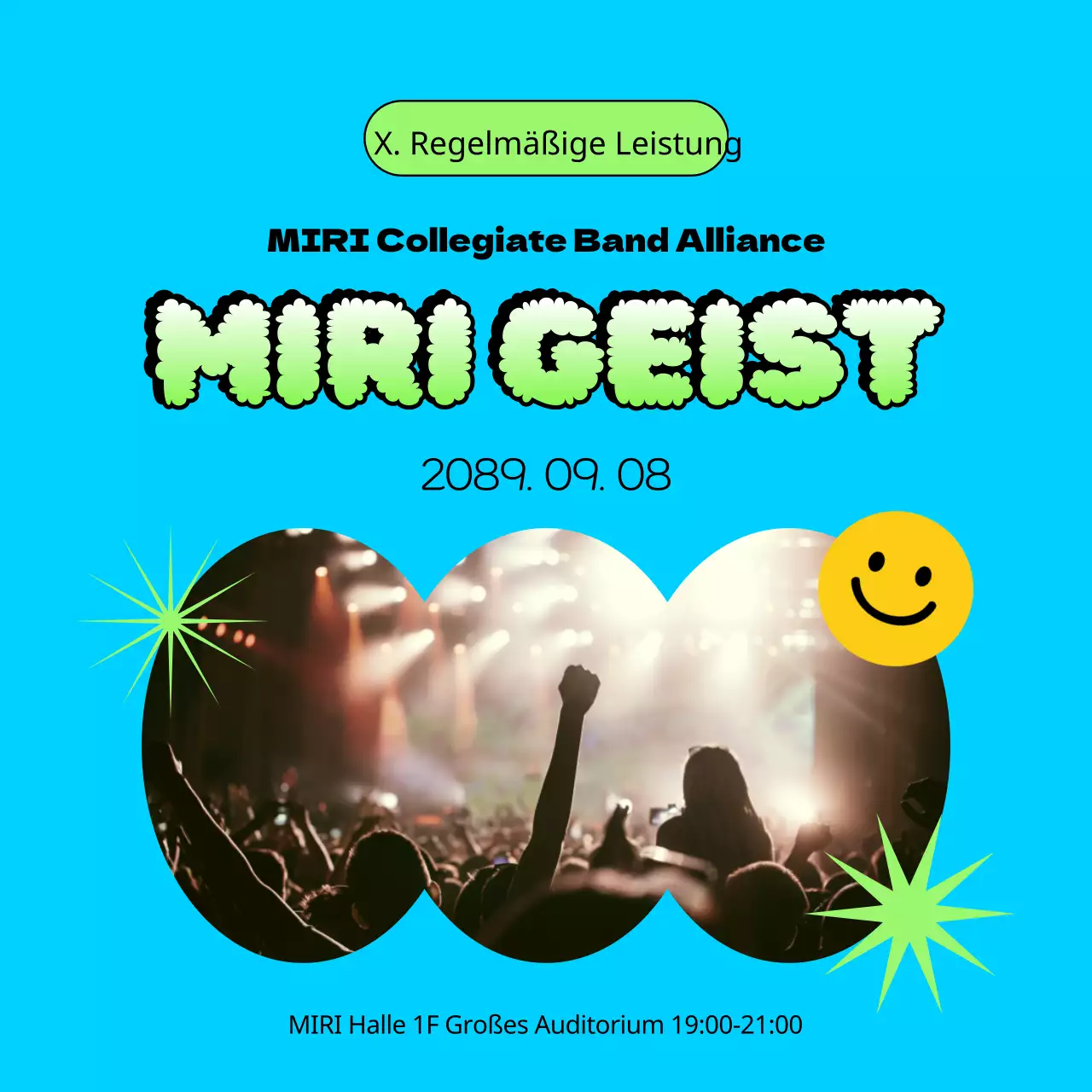 Förderung von hellblauen Retro-Gigs