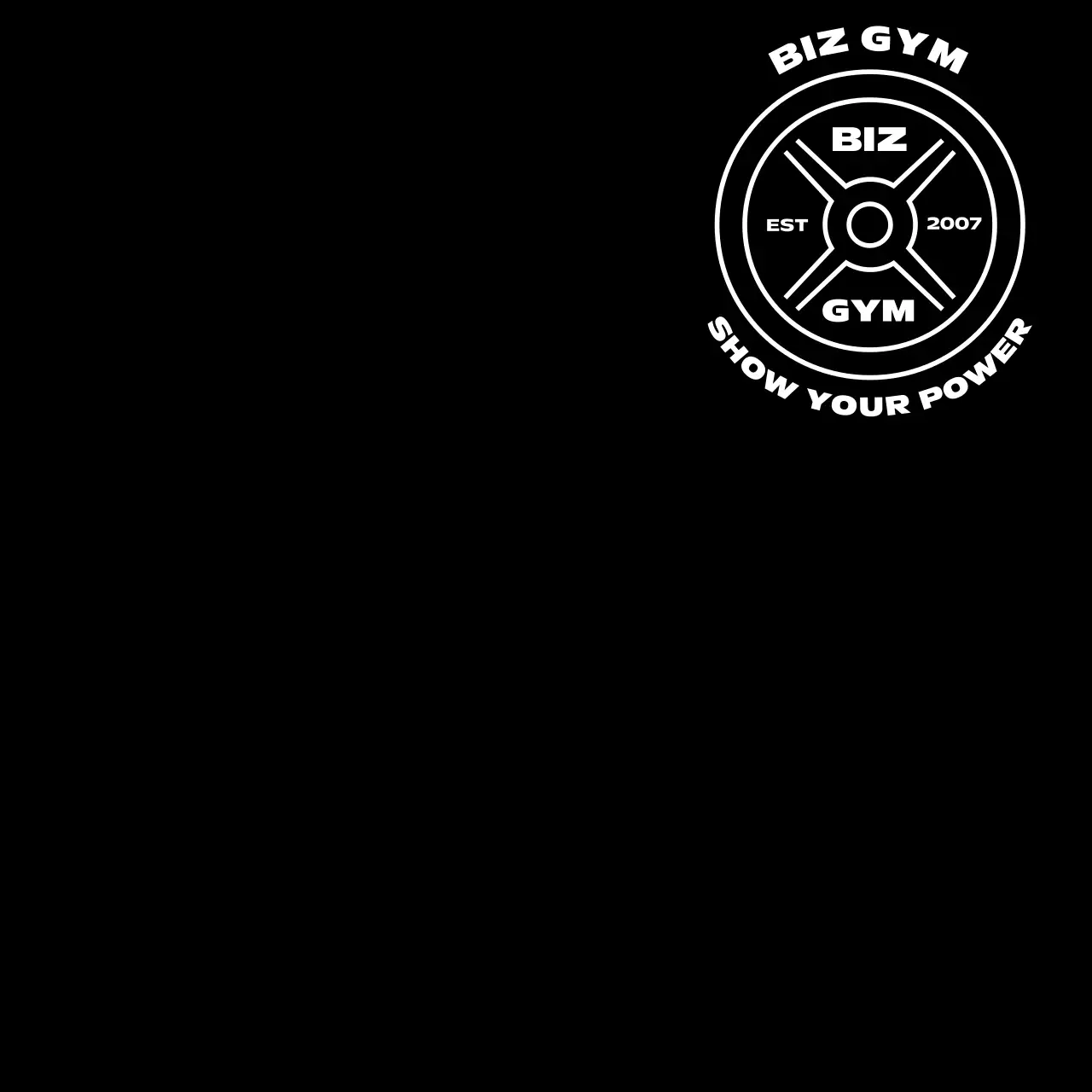 검정 심플 헬스장 로고