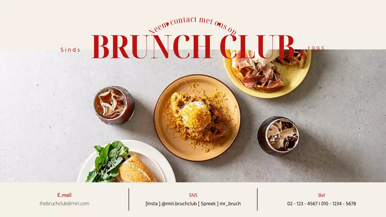 Een gids voor een modern brunchrestaurant in rood