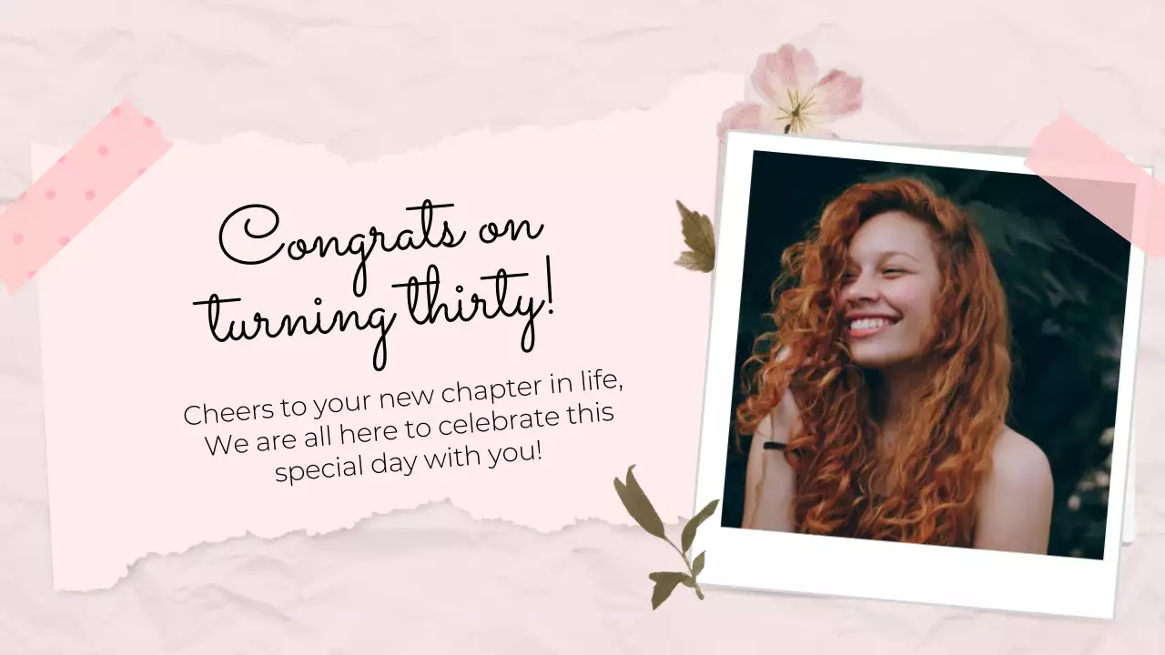 베이지 빈티지 생일 카드 프레젠테이션