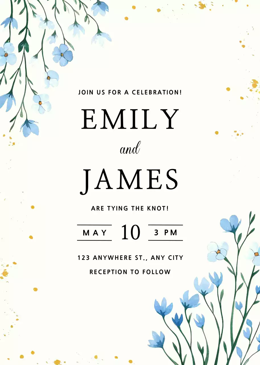 Undangan Pernikahan Bunga Warna Krem