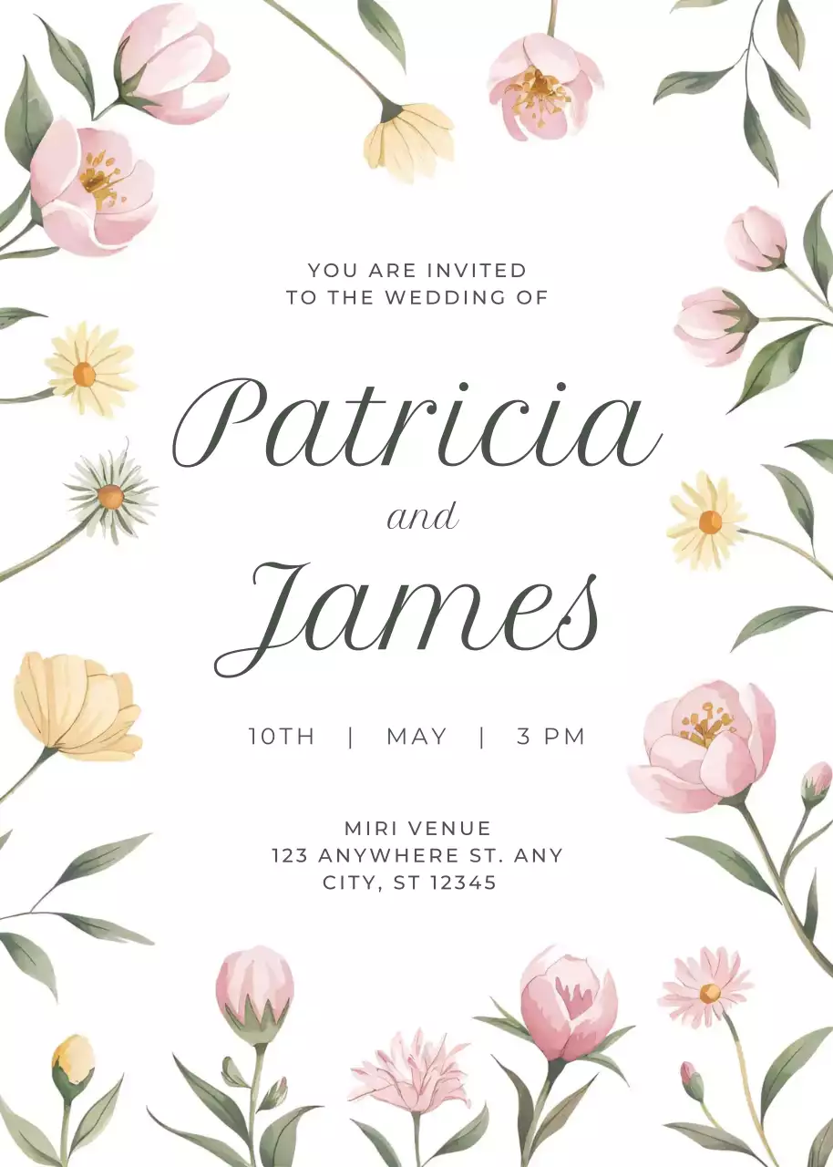 lời mời đám cưới thanh lịch