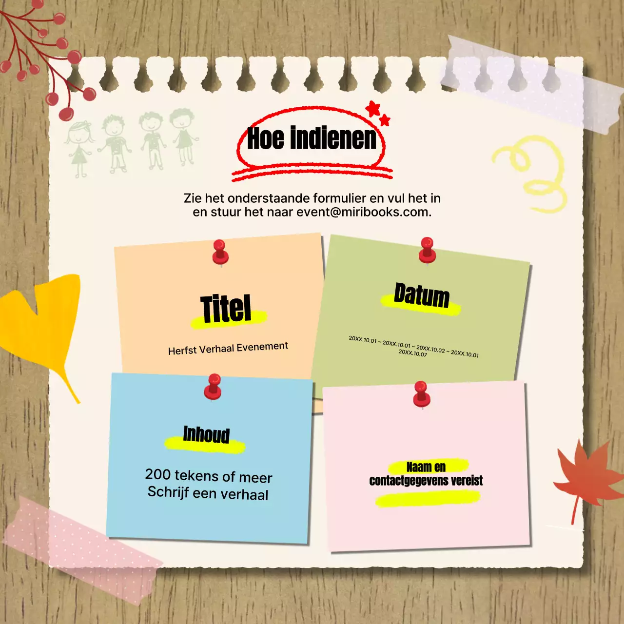 Aankondiging van een oproep voor verhalen in beige en vintage