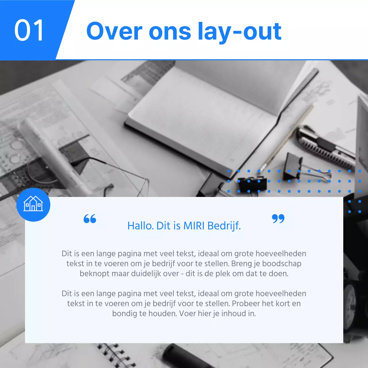 Blauw eenvoudig zakelijk sjabloon