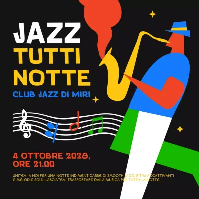serata jazz colorata e audace