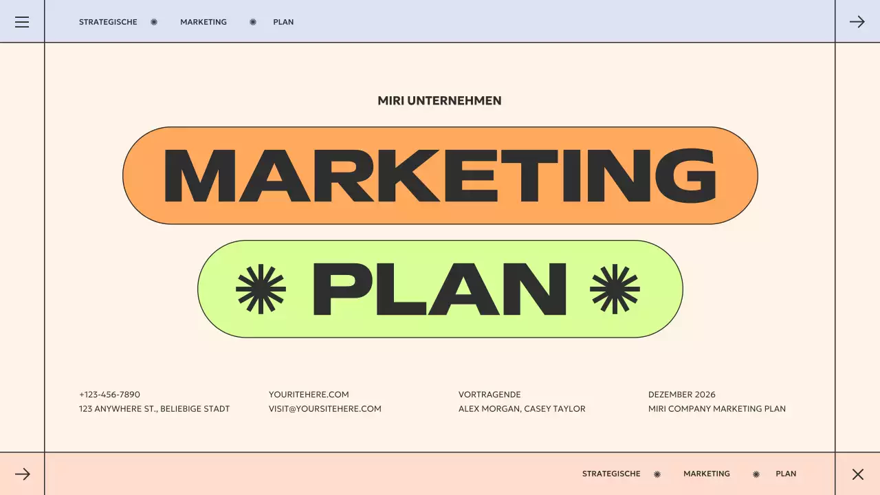 orange-grüner geometrischer Marketingplan