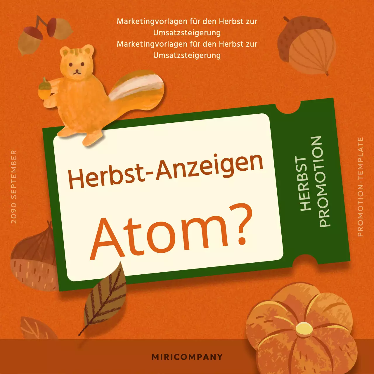 Eine Übersicht über herbstliche Werbeaktionen in Orange und Braun
