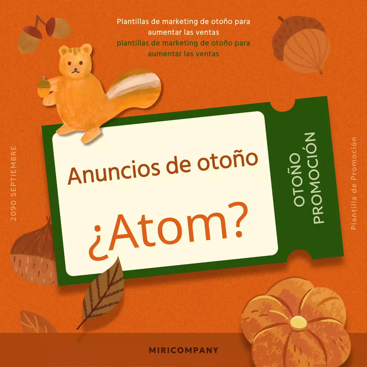 Promociones otoñales en naranja y marrón