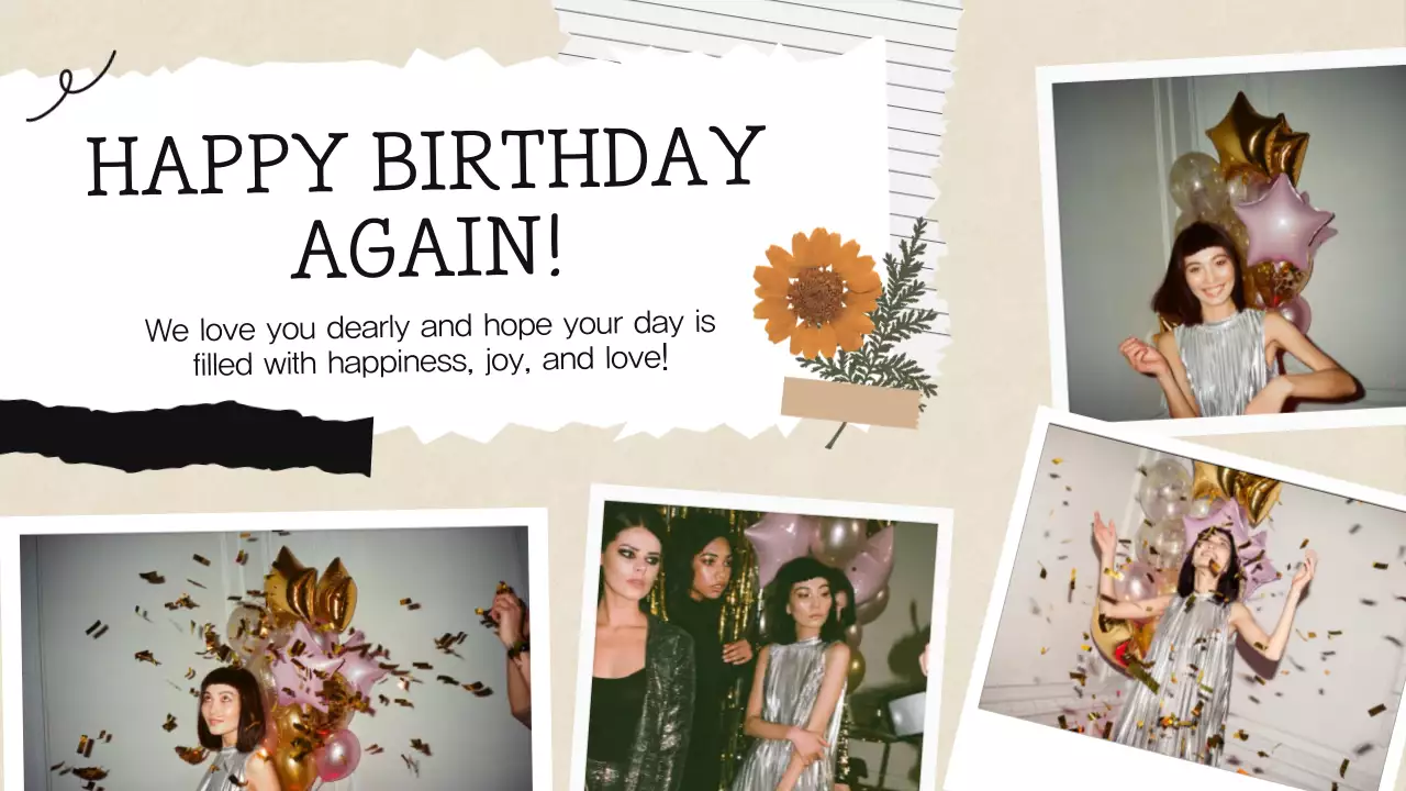 Beige Modern Birthday Invitation Presentation