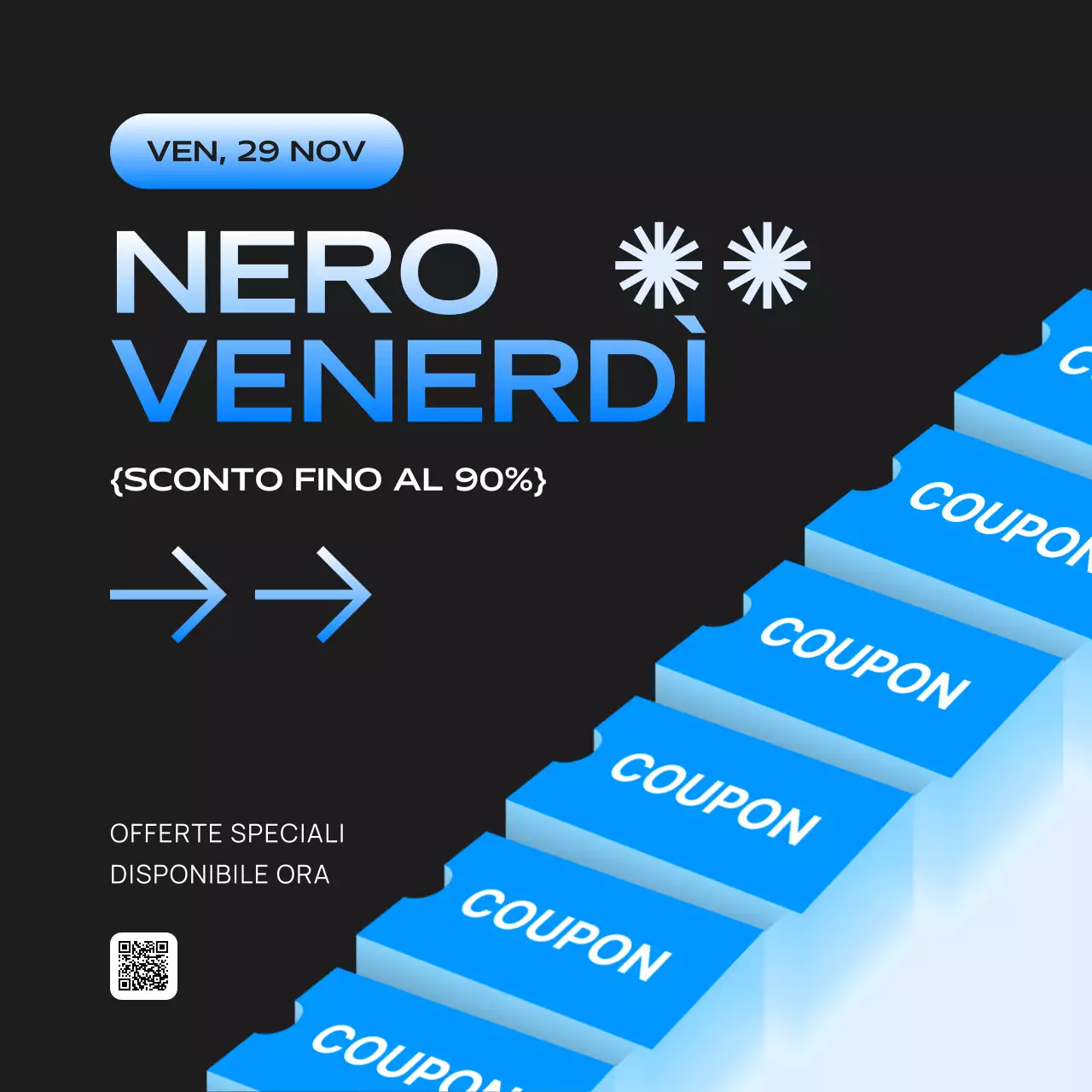 pubblicità blu moderna per il venerdì nero