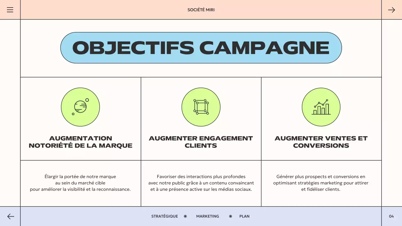plan de marketing géométrique orange vert