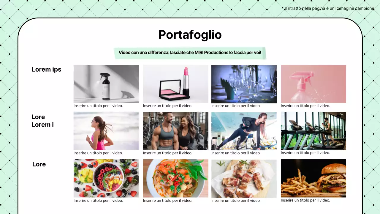 Proposta di società di produzione video semplice e color menta