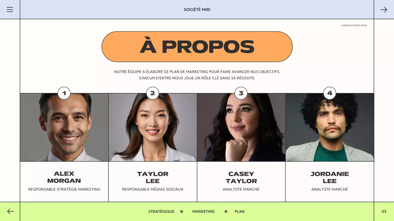 plan de marketing géométrique orange vert