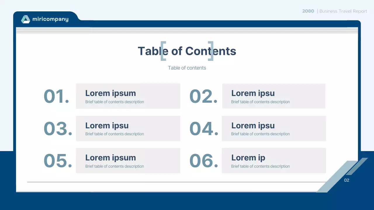 Blue Professional Travel Report Document Presentation