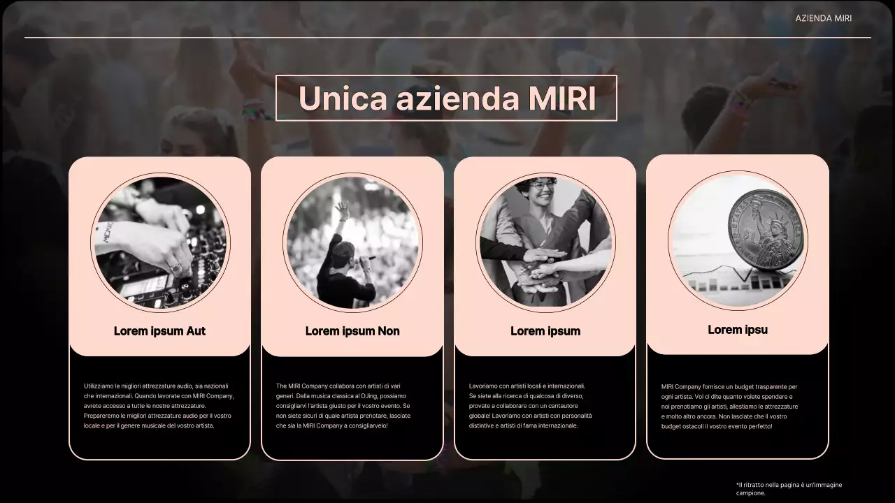 Pitch deck aziendale per eventi arancione e di tendenza