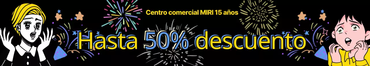 Anuncio de rebajas en un centro comercial con un toque de negro