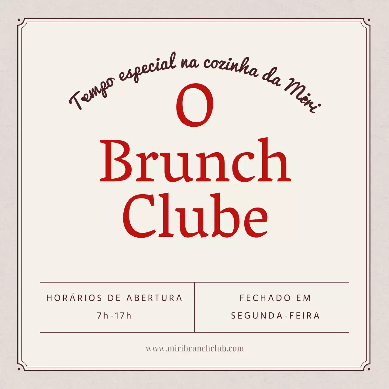 Horário de funcionamento deste restaurante bege e minimalista