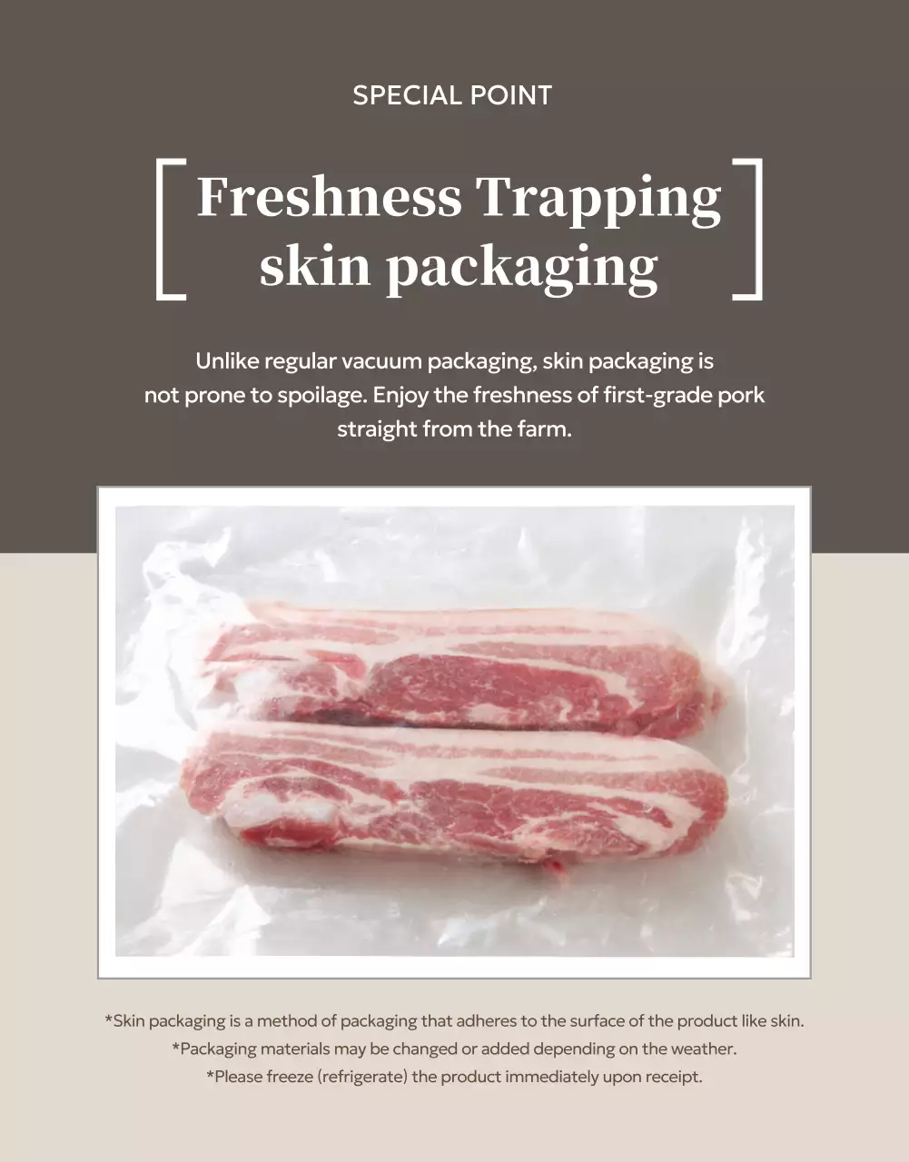 Beige Classic Pork Promotion Poster