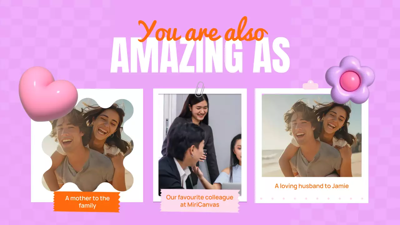 오렌지 레트로 생일 초대장 프레젠테이션