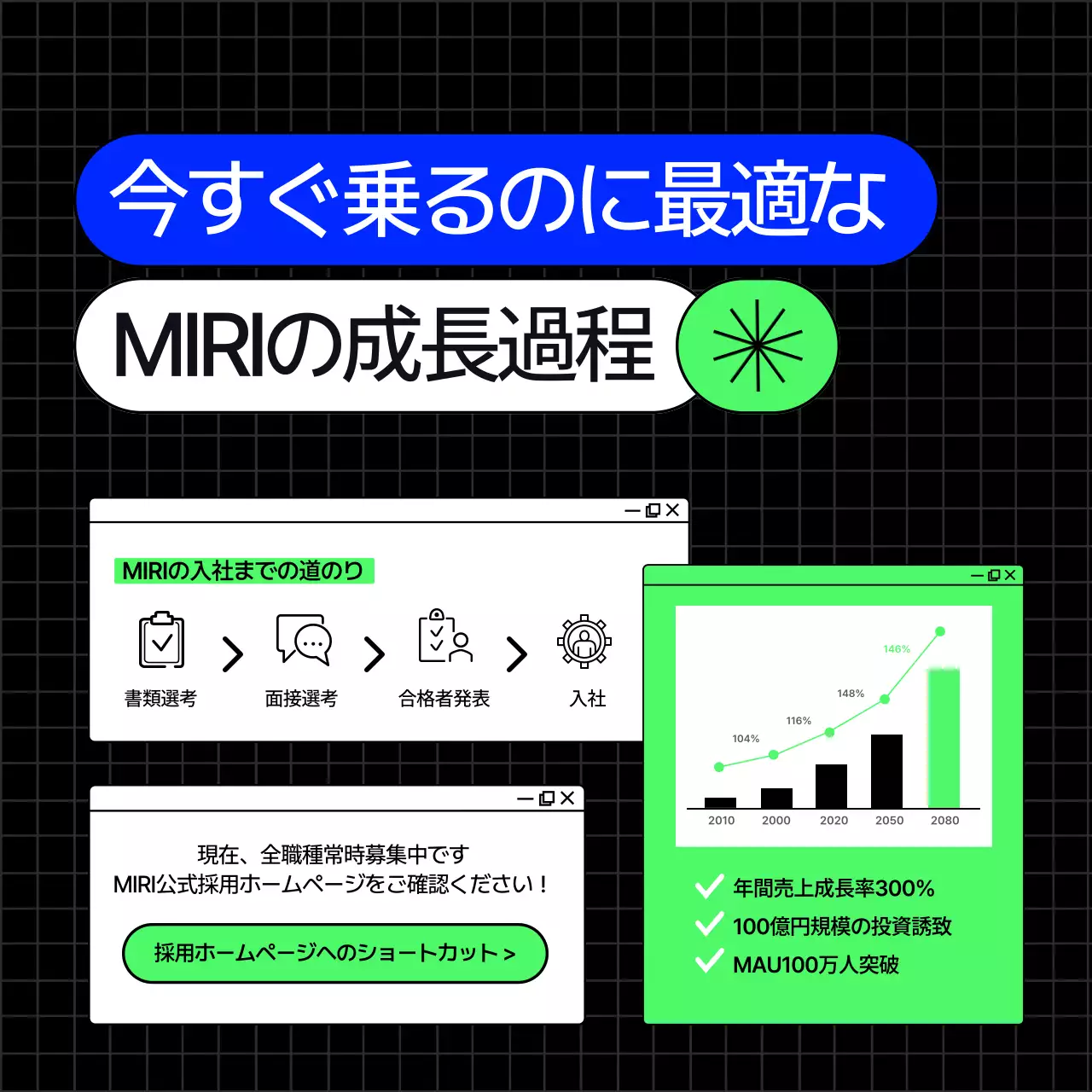 黒 モダン 採用情報 ポスター Instagram カルーセル