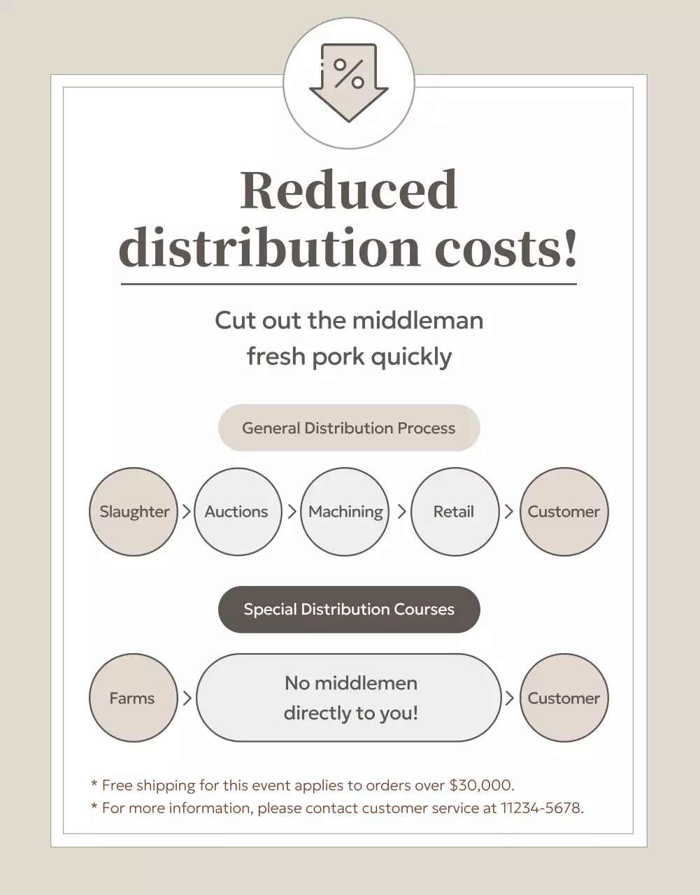 Beige Classic Pork Promotion Poster