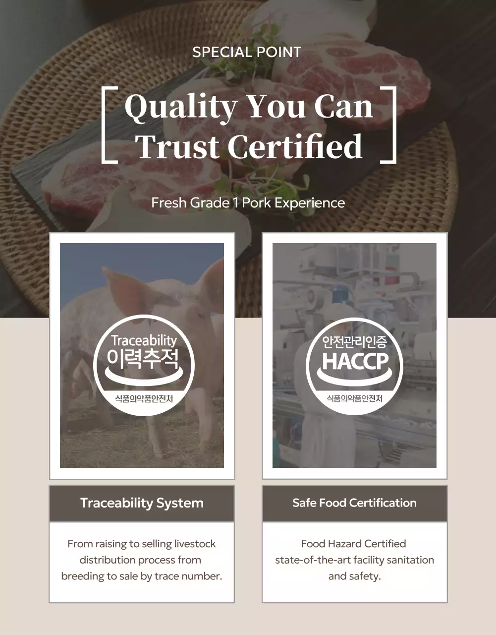 Beige Classic Pork Promotion Poster