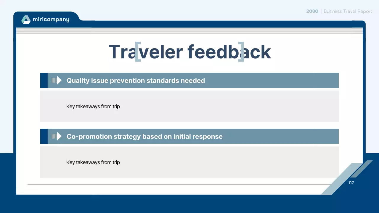 Blue Professional Travel Report Document Presentation