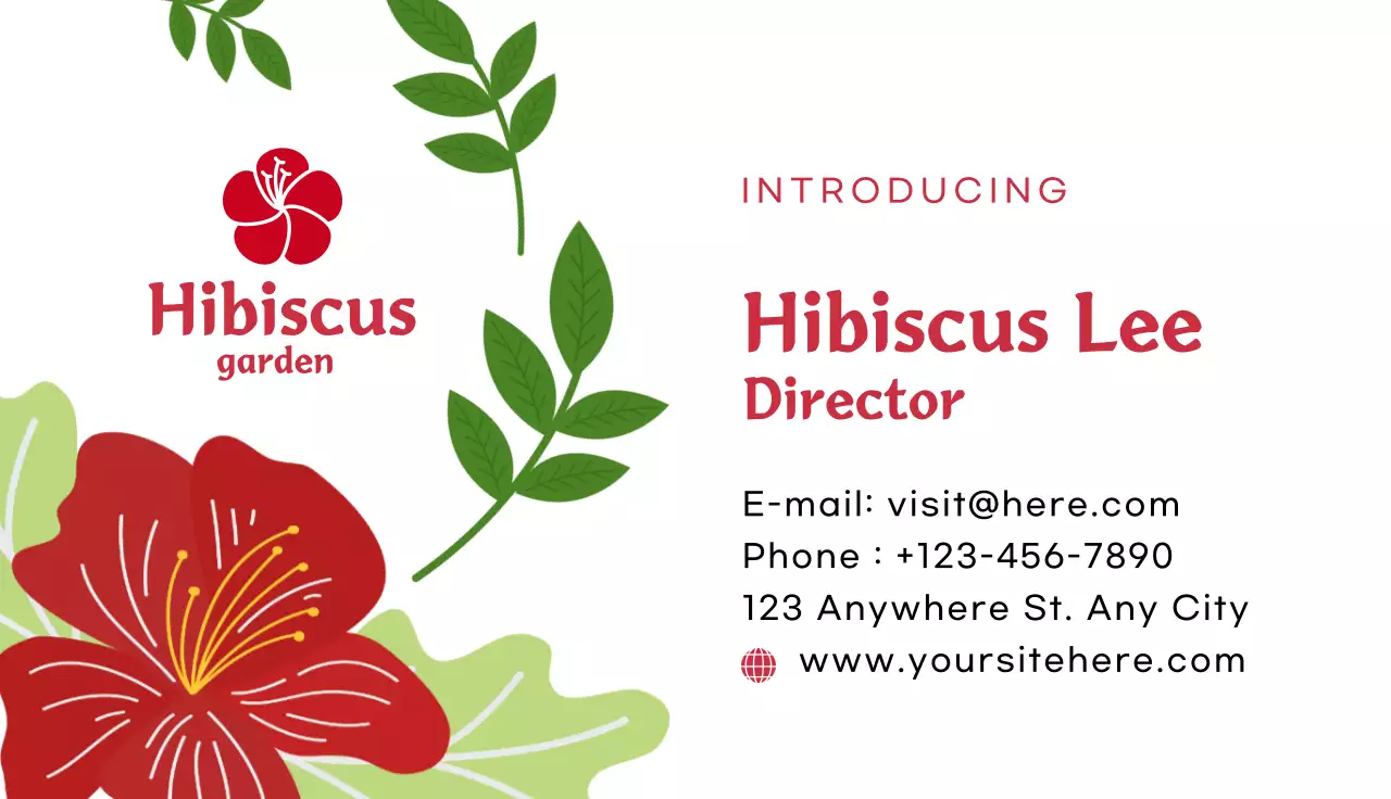 Red Botanical Business Card
