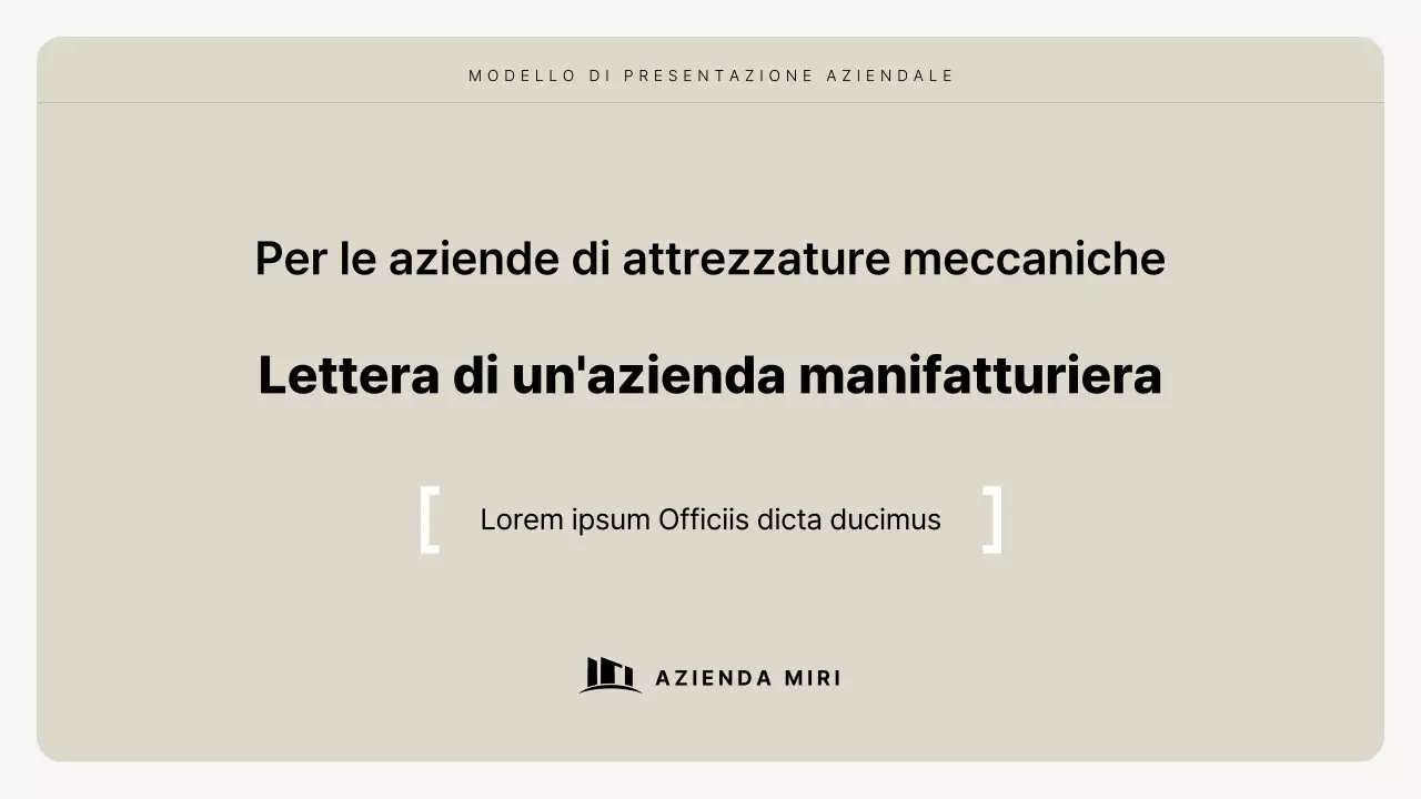 Descrizione del profilo aziendale di Beige Simple