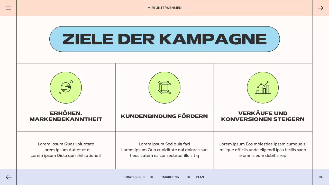 orange-grüner geometrischer Marketingplan