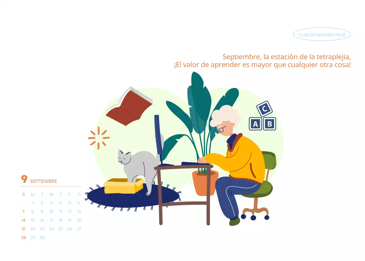 Calendario comercial con simpáticas ilustraciones