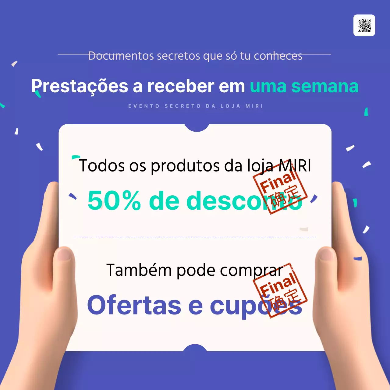 Promoção de desconto Blue Modern