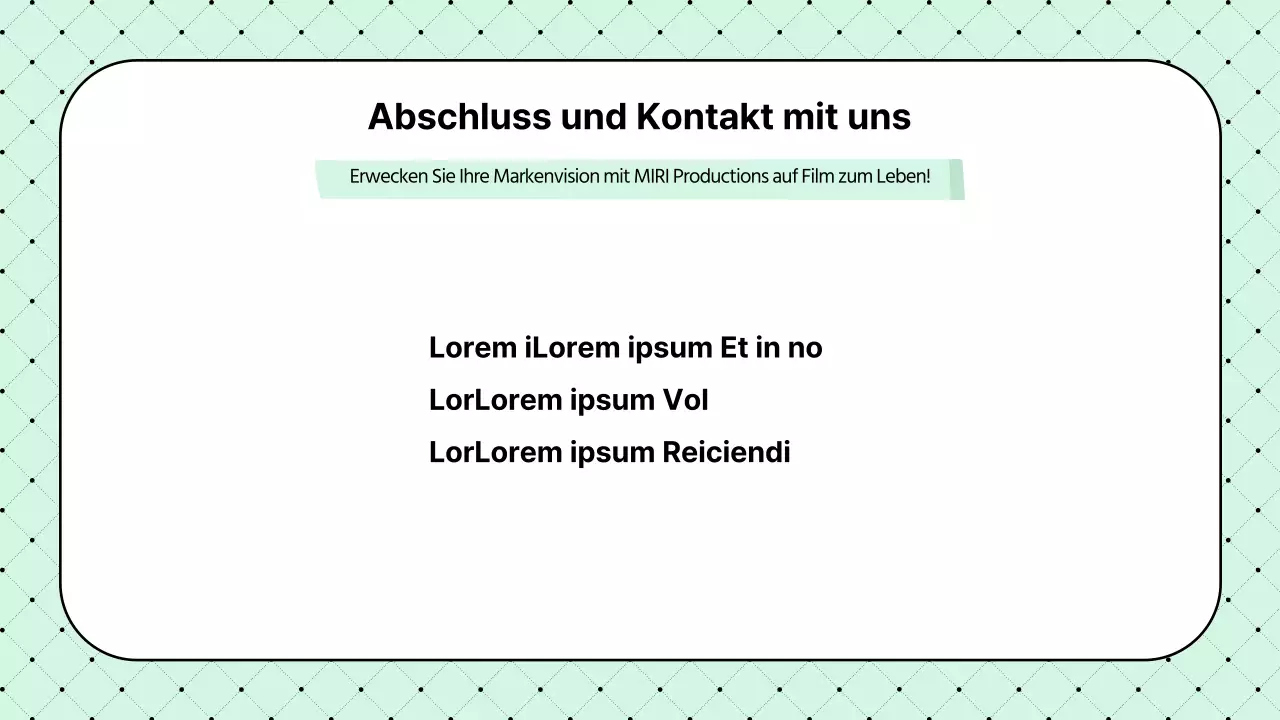 Einfaches, mintfarbenes Angebot einer Videoproduktionsfirma