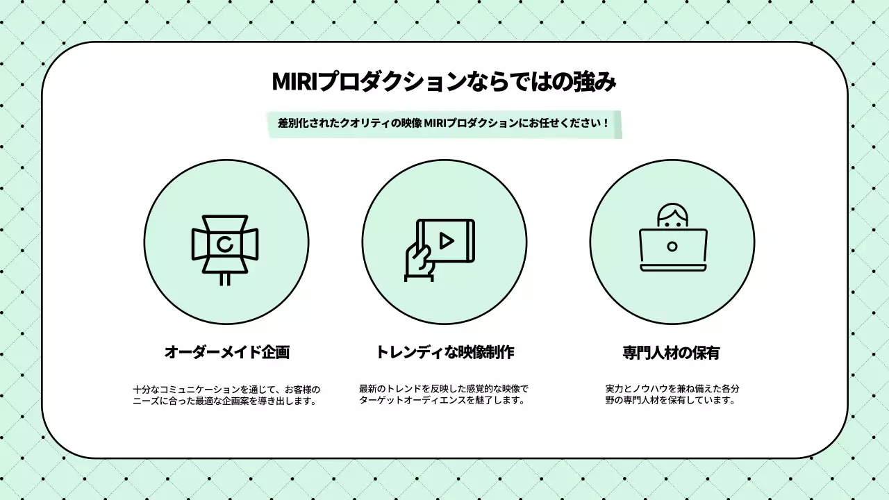 ミント シンプル 映像制作 パンフレット プレゼンテーション