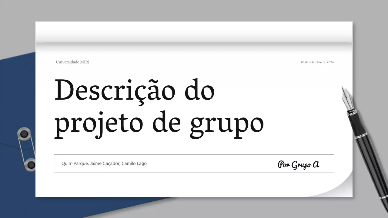 documento de projeto profissional cinzento